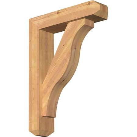 Ekena Millwork Funston Craftsman Smooth Bracket w/ Offset Brace, Western Red Cedar, 5 1/2"W x 22"D x 30"H BKT0604X22X30FST04SWR